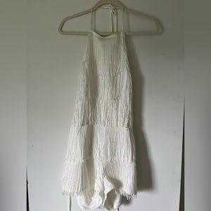 White fringe romper dress, worn once